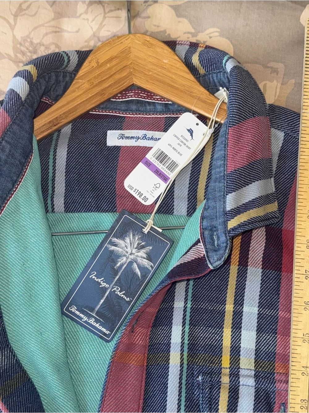 TOMMY BAHAMA Men's Copper Canyon Plaid Shirt Jacket 100% Cotton 2XLB NWT - Picture 7 of 10